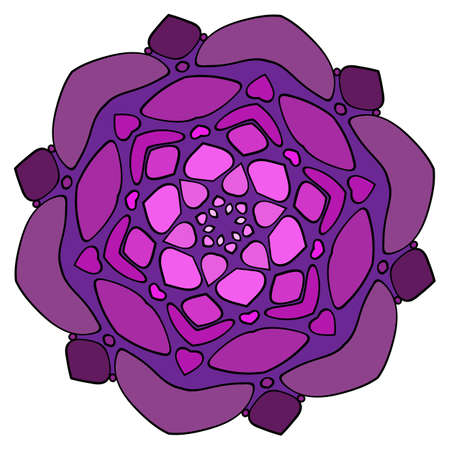 Mandala of stylized rocks. Symmetrical pattern in a circle. Graphic rosette for the album.のイラスト素材