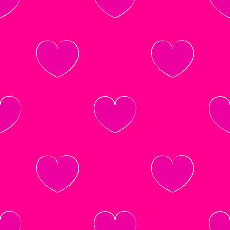 Seamless pink pattern with hearts. Bright background for the Valentine's day. Cute wallpaper on the theme of love.のイラスト素材