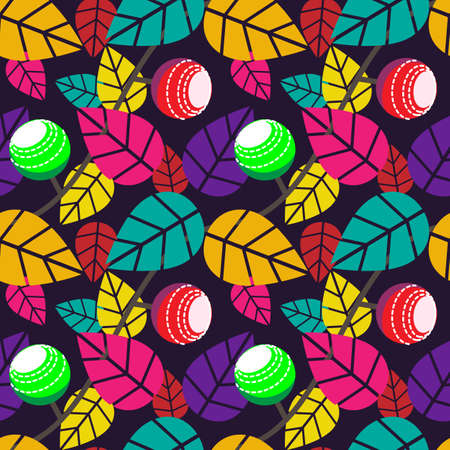 Autumnal seamless pattern of leaves. Colorful background for design. Template for printing on fabric. Texture for festive packaging. Illustration in retro style.のイラスト素材