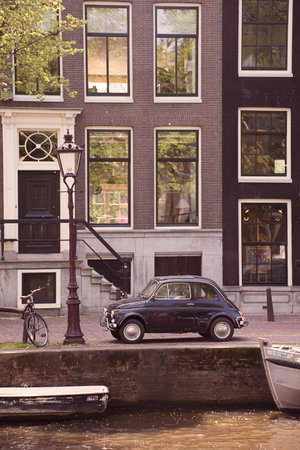 the canals of amsterdamの写真素材