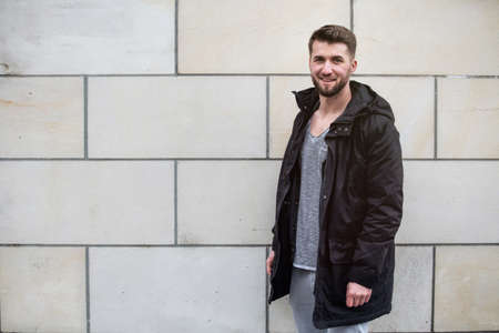 Portrait of an attractive man with a beardの写真素材