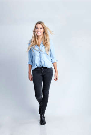 Portrait of an attractive blond womanの写真素材