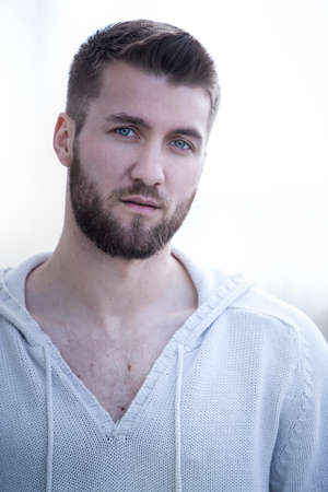 Portrait of an attractive man with beardの写真素材