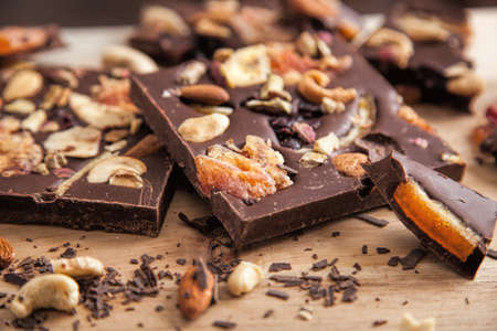 Chocolate with dried fruitsの写真素材