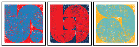 Abstract geometric poster and wall painting, graphic geometric shapes elements, living room poster,...