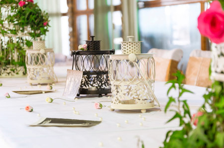 Vintage wedding table decoration 