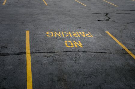 No parking sign on the parking lot.の写真素材