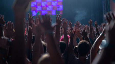  Crowd clapping their hands and enjoying festival time.の写真素材