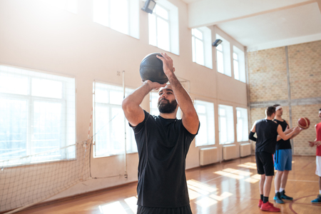 Portrait of a proud basketball player making a point.の写真素材