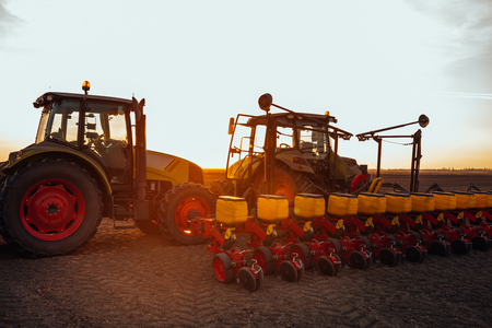 Preparing farmland with seed for the next year.の写真素材