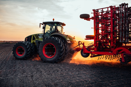Preparing farmland with seed for the next year.の写真素材