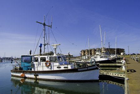 Fishing Boat in Westport, Washington on a beautiful summer day