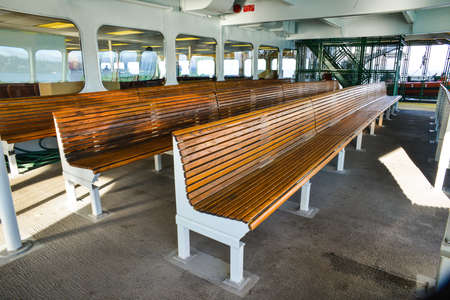 Taking the ferry from Mukilteo to Whidbey Island on a beautiful sunny and bright days.のeditorial素材