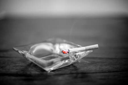 lighted cigaretteの写真素材