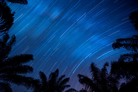 star trailsの写真素材