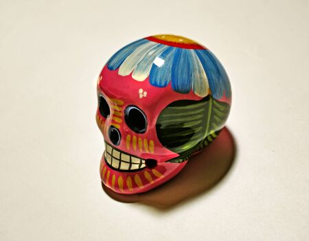 Photograph of a skull, representing dead?s day (dia de muertos) latin american celebrationの写真素材