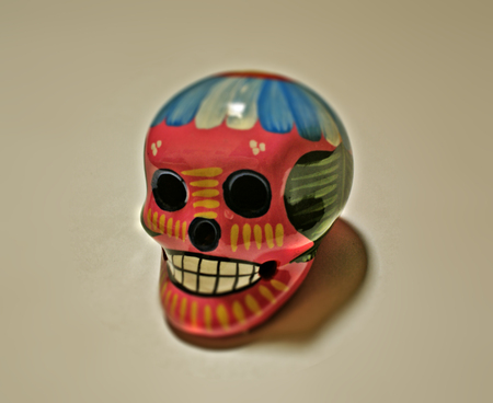 Photograph of a skull decorated for dead?s day (dia de muertos) latin american celebrationの写真素材