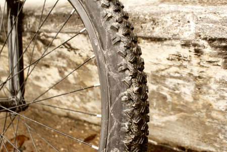 Photograph of a bicycle tireの写真素材