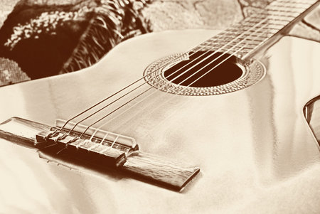 Photograph of an acoustic guitar