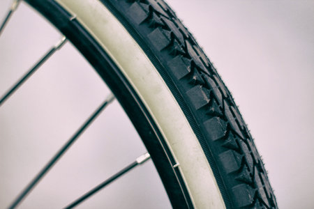 Photograph of a bicycle tire closeup