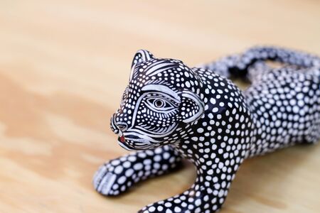 Photograph of a black jaguar or panther statueの写真素材