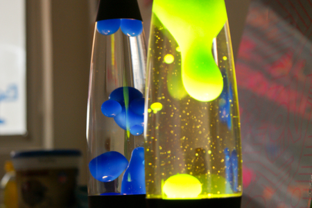 Phoograph of a pair of retro lava lamps Phoograph of a pair of retro lava lamps
