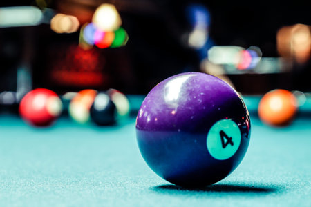 Photograph of some billiards plastic balls on table