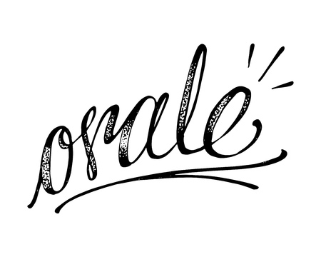 Hand drawn vector illustration or drawing of the handwritten word in spanish: Orale, which means: Let´s do itのイラスト素材