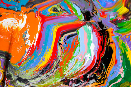 Photograph of a colorful paint abstract pattern