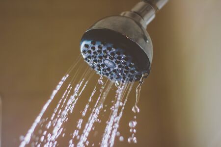 Photograph of some water running from the showerの写真素材