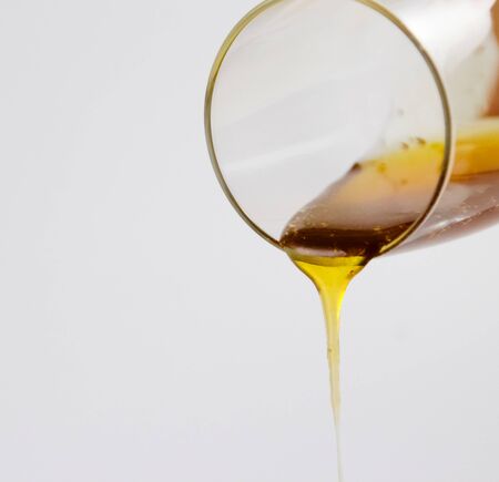 Photograph of a cristal cup with honeyの写真素材