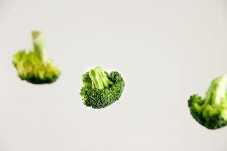 Photograph of broccoli on white backgroundの写真素材