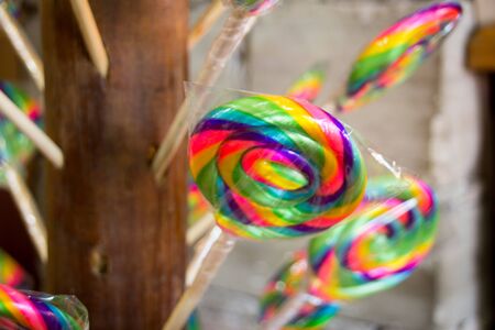 Photograph of some Mexican traditional lollipopsの写真素材