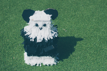Photograph of a panda mexican pinata handcraftの写真素材