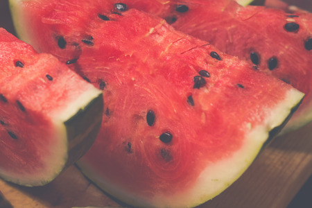 Close up photograph of some watermelon slicesの写真素材