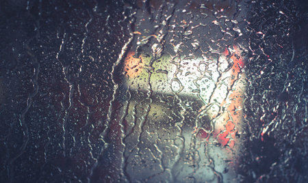 Photograph of a wet car window in car washの写真素材