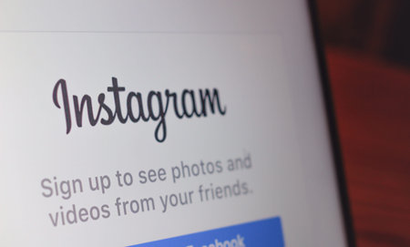 Dallas, Texas/ United States - 05/10/2018: (Photograph of instagram landingm page on screen)