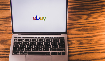 Dallas, Texas/ United States - 06/7/2018: (Photograph of the ebay  logo on computer screen)のeditorial素材