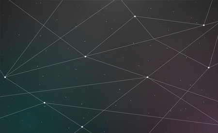 Hand drawn vector illustration or drawing of an abstract geometric background simulating universe
