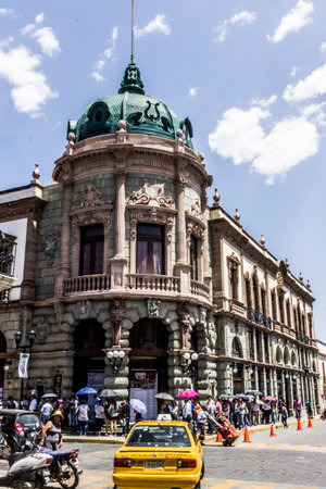 Oaxaca, Oaxaca / Mexico - 21/7/2018: Detail of famous theater named Macedonio Alcala in centre...
