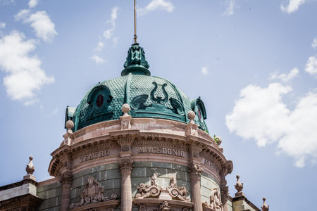 Oaxaca, Oaxaca / Mexico - 21/7/2018: Detail of famous theater named Macedonio Alcala in centre...