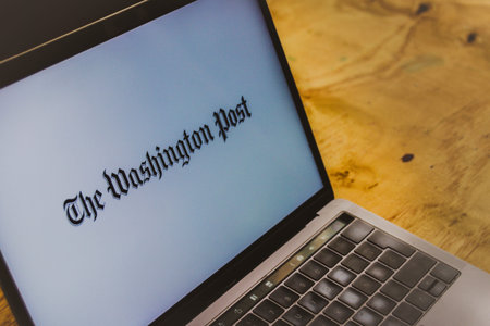 Houston, Texas / United States of America - 08/2/2019: Photograph of The Washington Post logo...