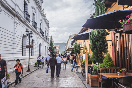 San Cristobal de las Casas, Chiapas / Mexico - 21/07/2019:  Details of the downtown streets