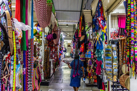 Oaxaca, Oaxaca / Mexico - 05/01/2021: Textiles and handcrafts in market in Oaxaca Mexicoのeditorial素材