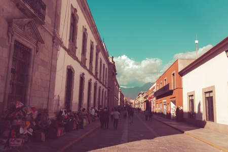 Oaxaca, Oaxaca / Mexico - 05/01/2021: Detail of the streets of center Oaxaca Mexicoのeditorial素材