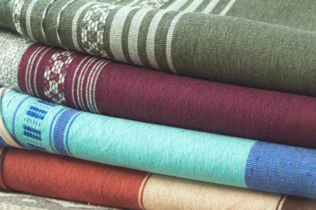 Photograph of an abstract traditional mexican textile texture or background