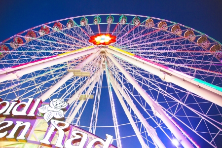 The picture shows a Giant Ferris Wheel at night のeditorial素材