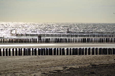 Evening beach at sunsetの写真素材