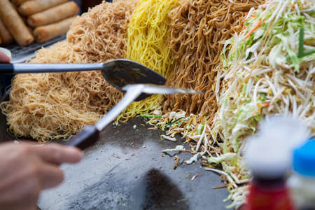 Asian food sold on the streetの写真素材