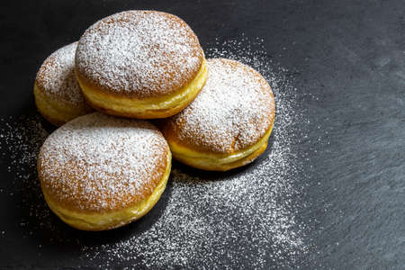 Berliner Doughnuts European donuts tradicional bakery for fasching carneval time in Europeの写真素材